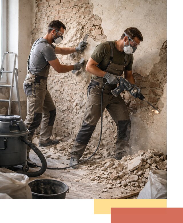 Демонтаж штукатурки со стен в Мурманске быстро и аккуратно