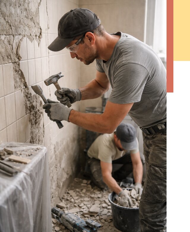 Демонтаж плитки со стен в Мурманске от 874 руб. — быстро и недорого | ОТДЕЛОЧНИК-Мрм