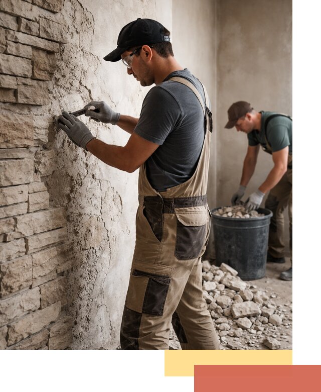 Демонтаж декоративного камня в Мурманске профессионально и безопасно