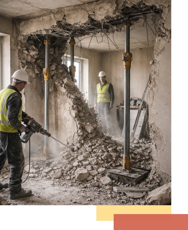 Снос несущих стен в Мурманске с гарантией безопасности и качества