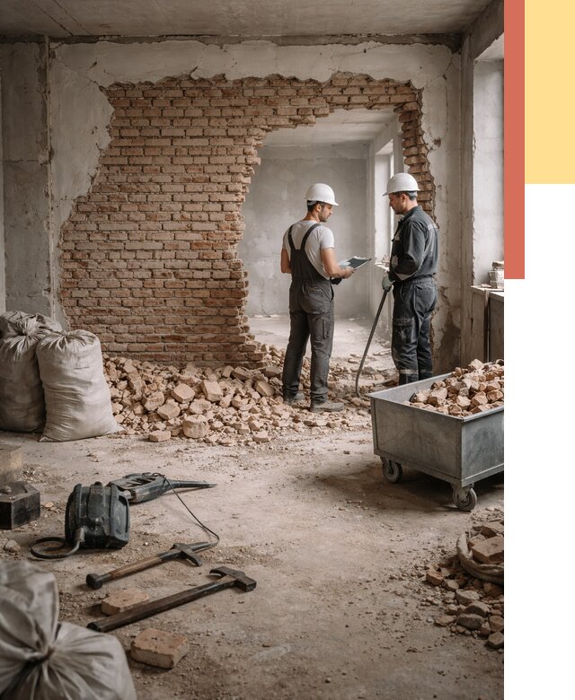 Демонтаж кирпичных стен в Мурманске от 4318 руб. — быстро, недорого, под ключ | ОТДЕЛОЧНИК-Мрм