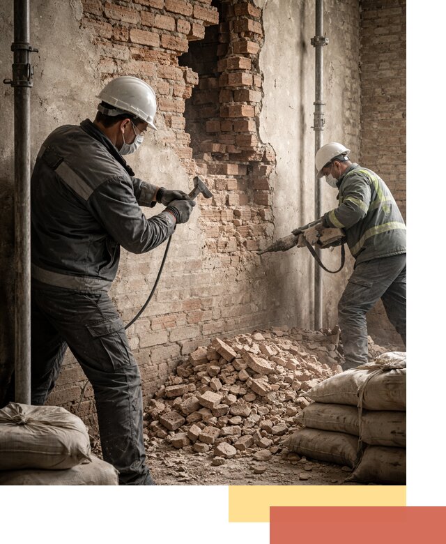 Демонтаж кирпичных стен в Мурманске быстро и безопасно