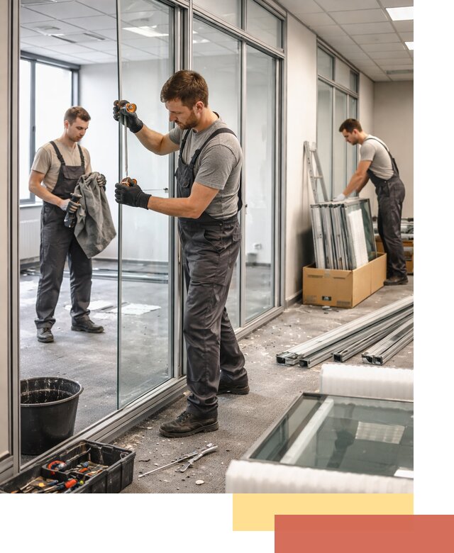 Демонтаж стеклянных перегородок в Мурманске быстро и безопасно