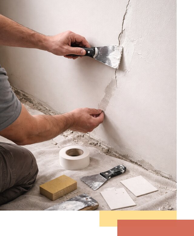 Заделка трещин и сколов в стенах и потолках в Мурманске