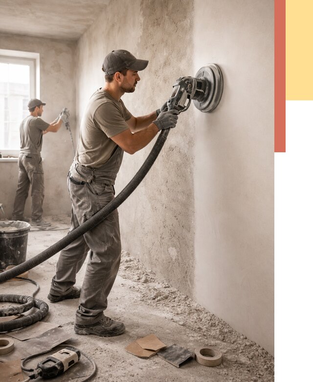 Шлифовка стен в Мурманске от 1234 руб/м2 — быстро и недорого | ОТДЕЛОЧНИК-Мрм