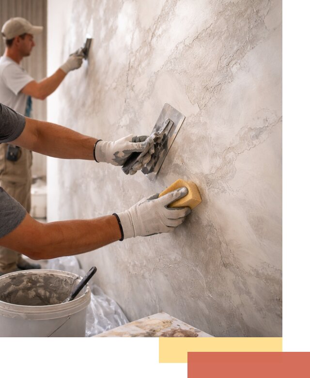 Декоративная штукатурка под мрамор в Мурманске для стен и потолков