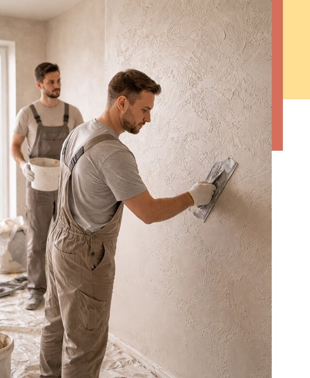 Фактурная штукатурка стен в Мурманске от 4318 руб./м² — заказать под ключ | ОТДЕЛОЧНИК-Мрм