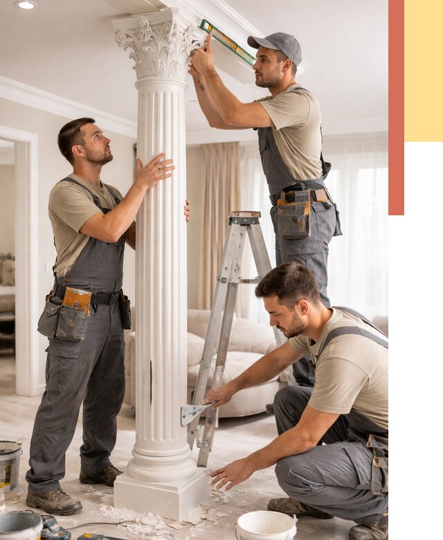 Установка декоративных колонн в Мурманске от 12338 руб. под ключ | ОТДЕЛОЧНИК-Мрм