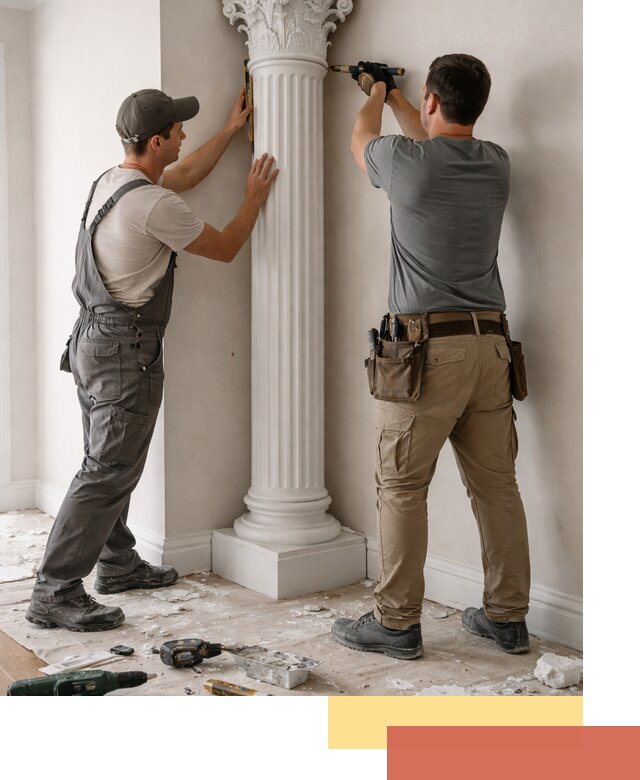 Установка декоративных колонн в Мурманске под ключ