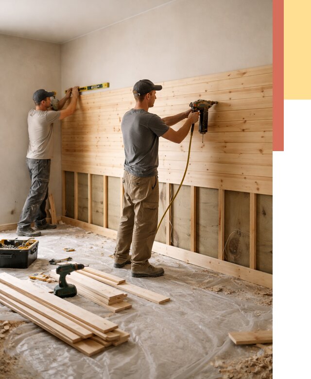 Монтаж деревянной вагонки на стены в Мурманске от 7712 руб. | Услуги монтажа вагонки | ОТДЕЛОЧНИК-Мрм