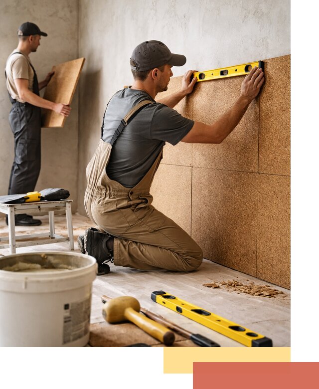 Монтаж пробковых панелей на стены в Мурманске быстро и качественно