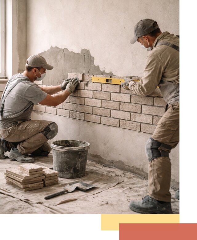 Монтаж декоративного кирпича профессионально в Мурманске