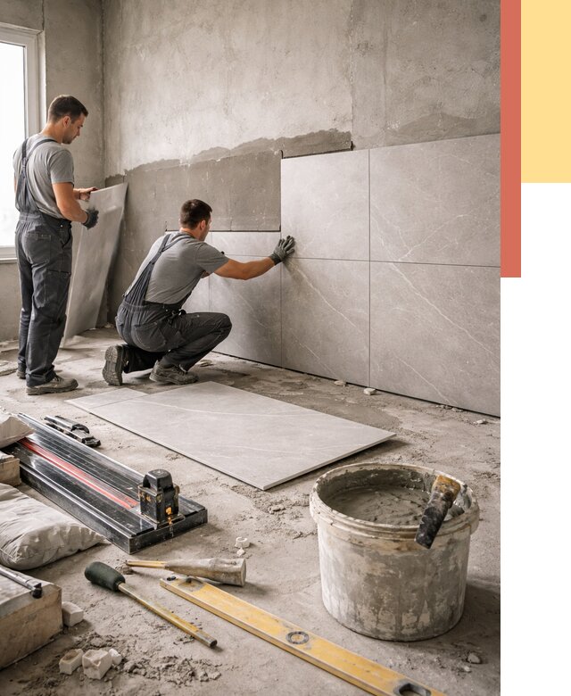 Облицовка стен керамогранитом в Мурманске от 4318 руб./м² — услуги под ключ | ОТДЕЛОЧНИК-Мрм