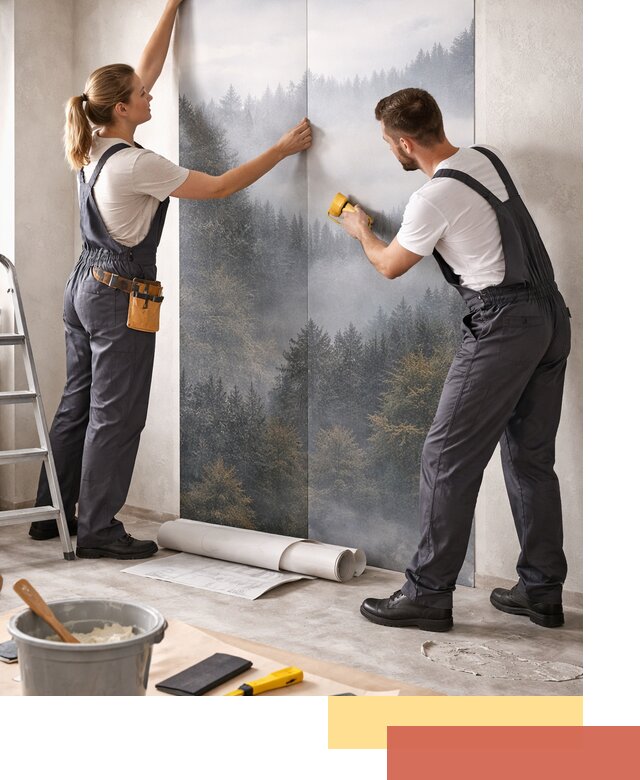 Поклейка фотообоев профессионально в Мурманске под ключ