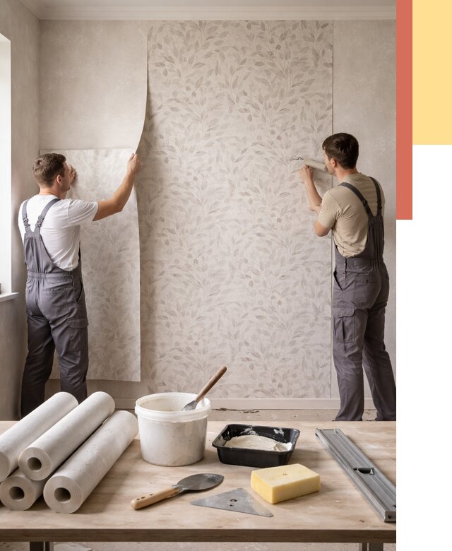 Поклейка обоев с подбором рисунка в Мурманске от 3599 руб. | ОТДЕЛОЧНИК-Мрм - быстро и недорого