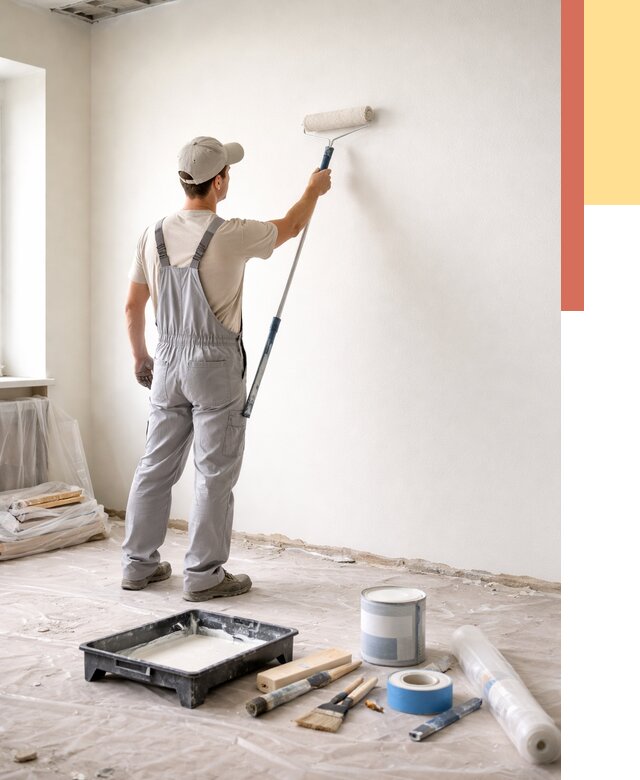 Покраска стен водоэмульсионной краской в Мурманске от 463 руб. за м² | ОТДЕЛОЧНИК-Мрм