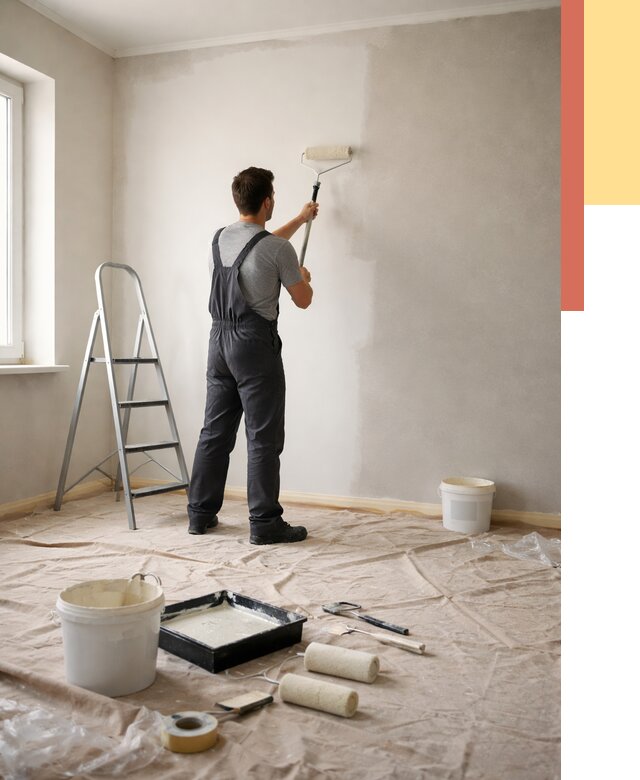 Покраска стен моющейся краской в Мурманске от 360 руб./м² — быстро и недорого | ОТДЕЛОЧНИК-Мрм