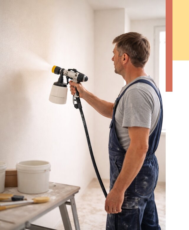 Покраска стен краскопультом в Мурманске от 7712 руб. — механизированная покраска | ОТДЕЛОЧНИК-Мрм