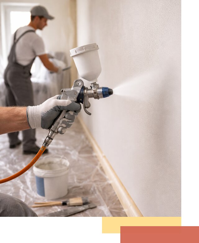 Покраска стен краскопультом в Мурманске быстро и качественно