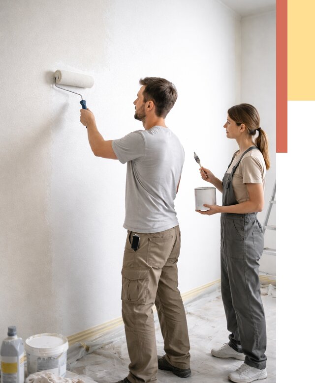 Окраска стен по стеклохолсту в Мурманске от 4627 руб/м² под ключ | ОТДЕЛОЧНИК-Мрм