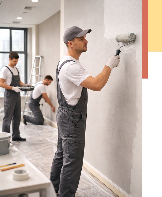 Покраска стен в офисе в Мурманске от 8740 руб. — быстро и недорого | ОТДЕЛОЧНИК-Мрм