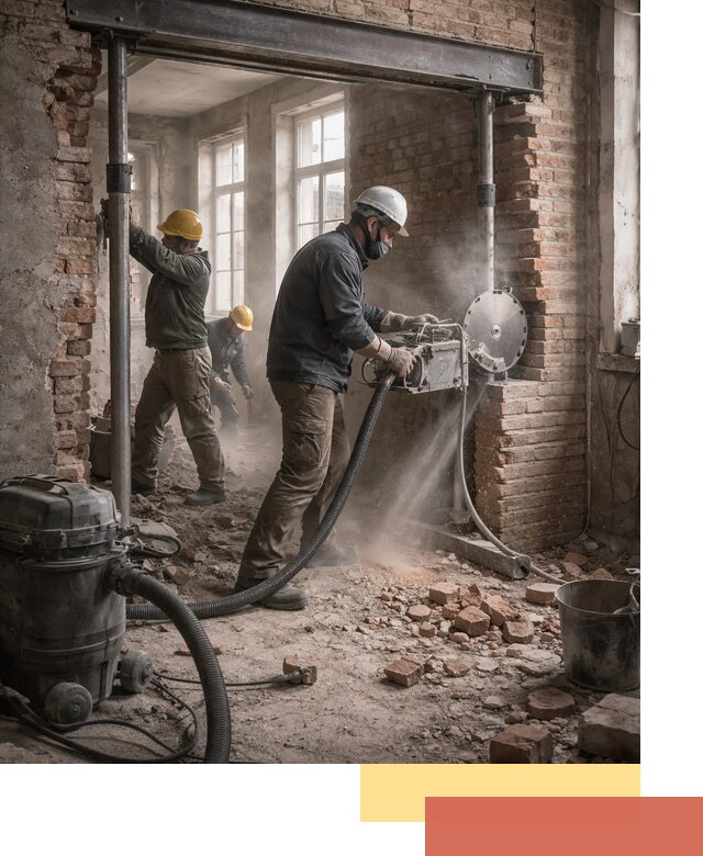 Прорезка проема в стене под дверной или оконный проем в Мурманске