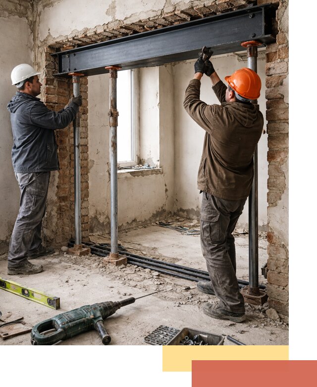 Усиление проема в стене в Мурманске для расширения и безопасности