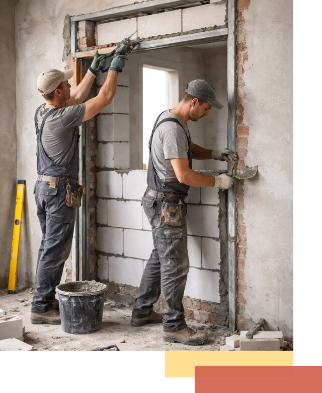 Закладка дверного проема под ключ в Мурманске: демонтаж, монтаж, отделка