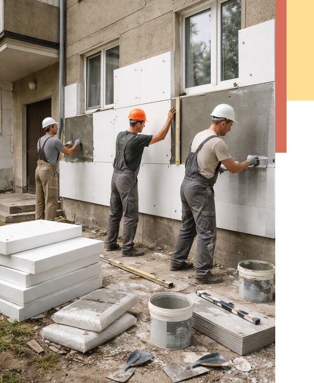 Утепление стен пенопластом в Мурманске от 1799 руб. — недорого и под ключ | ОТДЕЛОЧНИК-Мрм