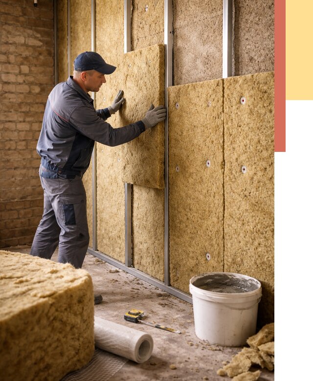 Утепление стен минватой в Мурманске от 1388 руб./м2 — недорого и быстро | ОТДЕЛОЧНИК-Мрм