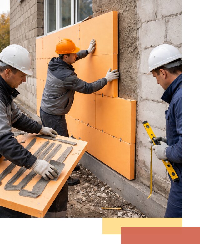 Утепление фасада пеноплексом под ключ в Мурманске