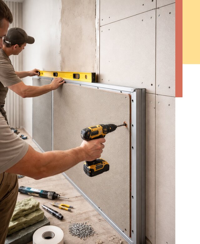 Шумоизоляция стен панелями ЗИПС в Мурманске от 2262 руб./м² под ключ | ОТДЕЛОЧНИК-Мрм