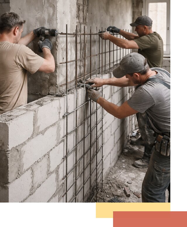 Армирование кладки перегородок в Мурманске профессионально и надёжно