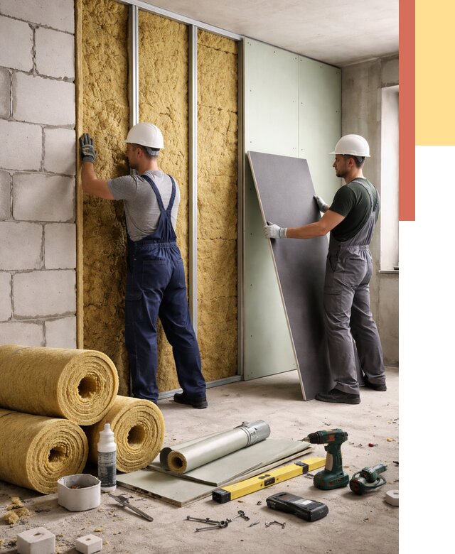 Шумоизоляция перегородок из блоков в Мурманске от 1902 руб./м² — быстро и недорого | ОТДЕЛОЧНИК-Мрм