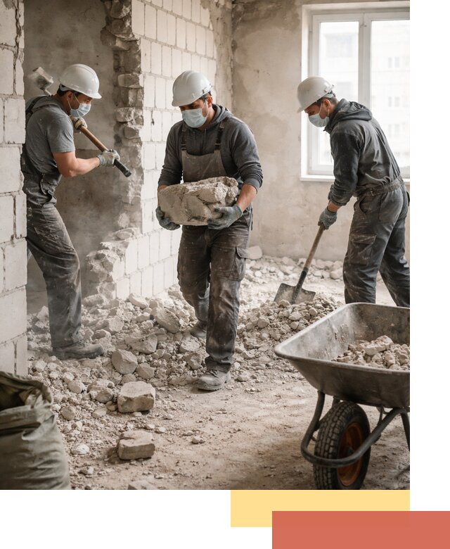 Демонтаж блочных перегородок в Мурманске быстро и аккуратно