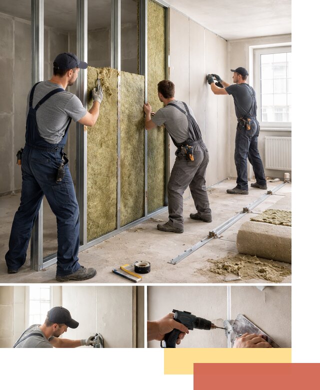 Перегородка из гипсокартона с шумоизоляцией в Мурманске — монтаж под ключ