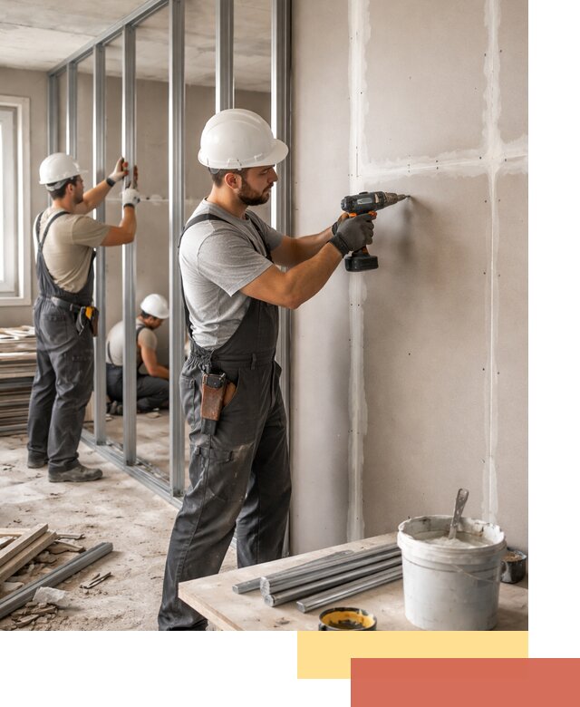 Перегородки из огнестойкого гипсокартона в Мурманске под ключ