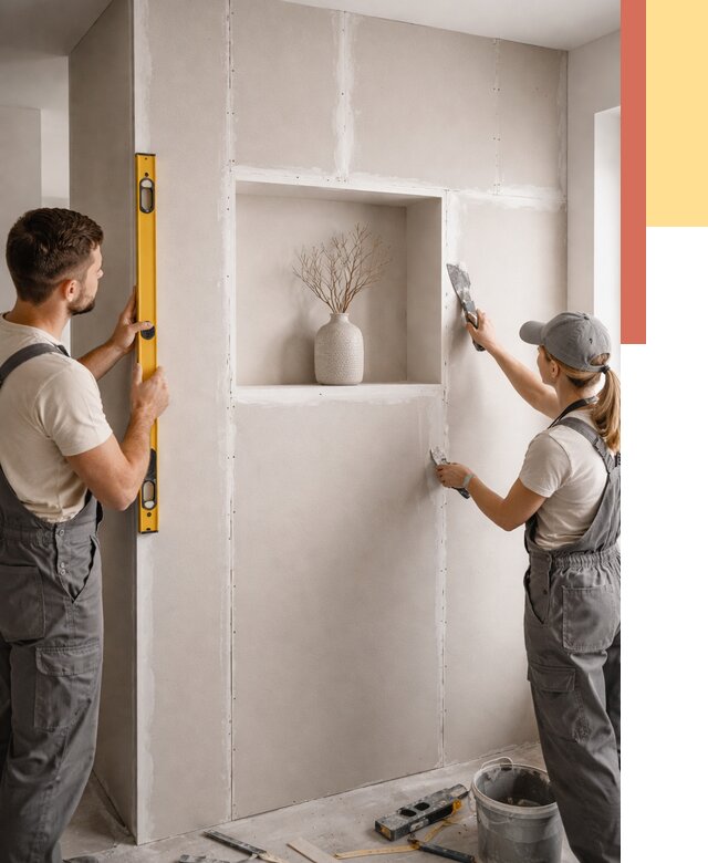 Перегородка из гипсокартона с нишей в Мурманске от 3342 руб. под ключ | ОТДЕЛОЧНИК-Мрм