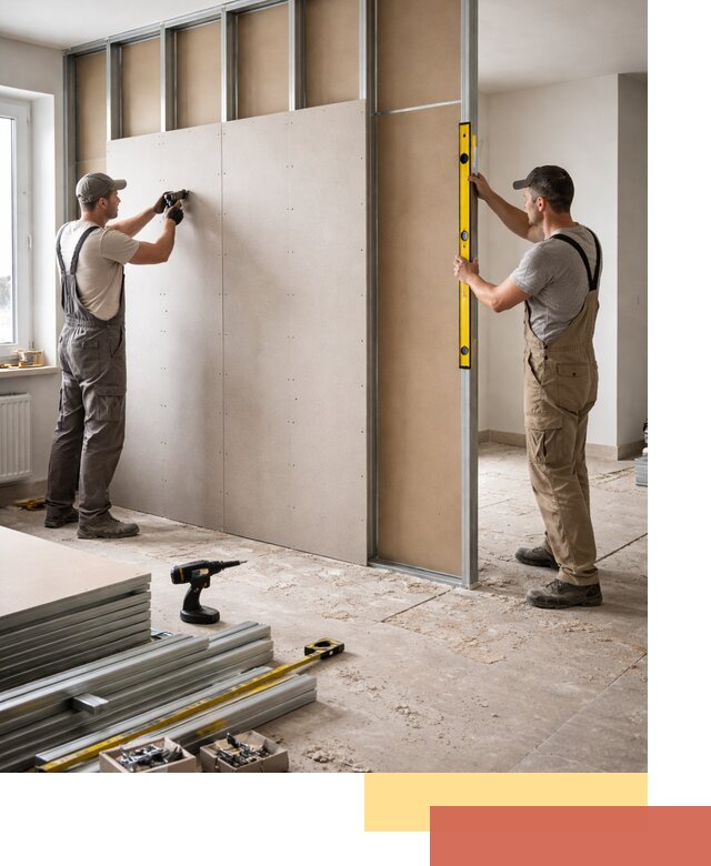 Зонирующая перегородка из гипсокартона под ключ в Мурманске