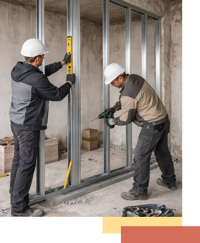 Монтаж каркаса перегородки из профиля в Мурманске