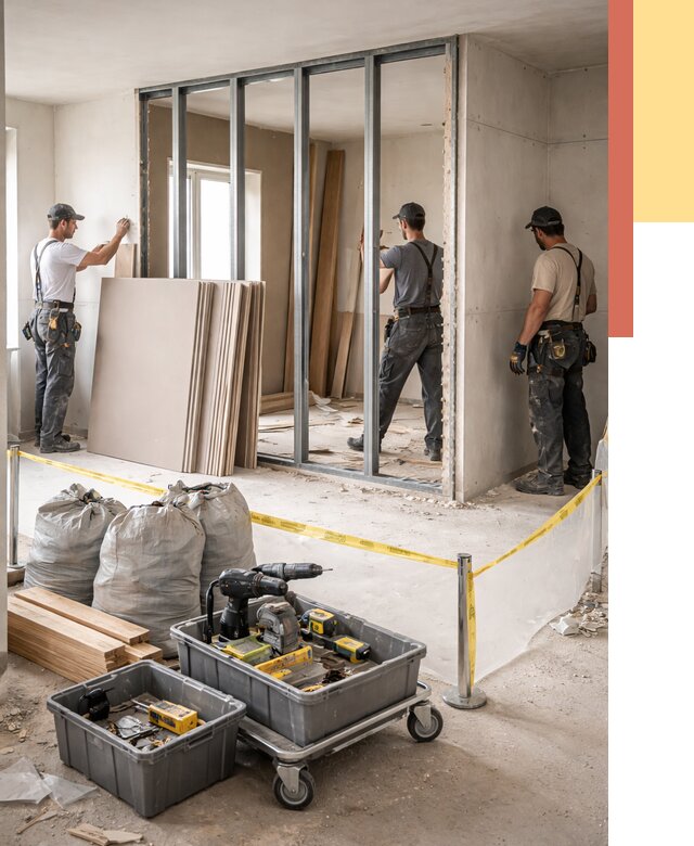 Перенос гипсокартонной перегородки в Мурманске под ключ от 4627 руб. | Демонтаж и монтаж – ОТДЕЛОЧНИК-Мрм