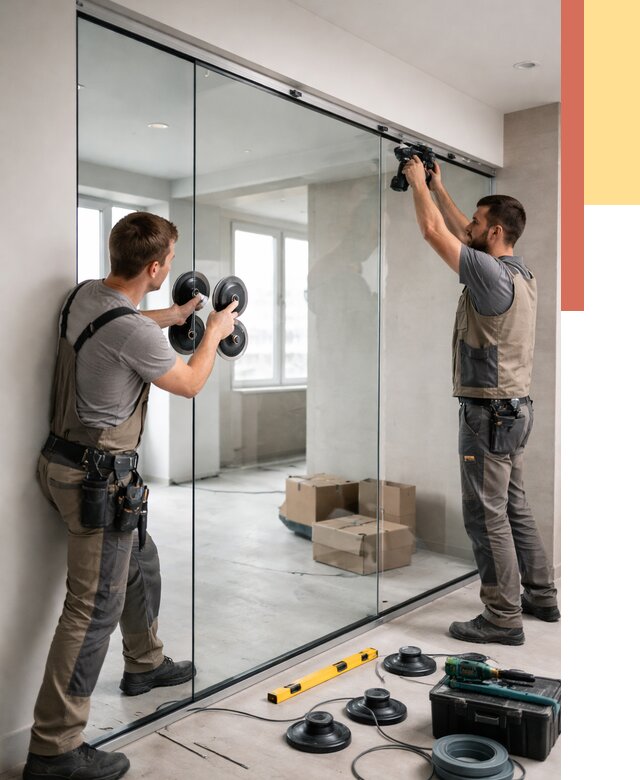 Монтаж стеклянных перегородок в Мурманске от 6683 руб. | ОТДЕЛОЧНИК-Мрм