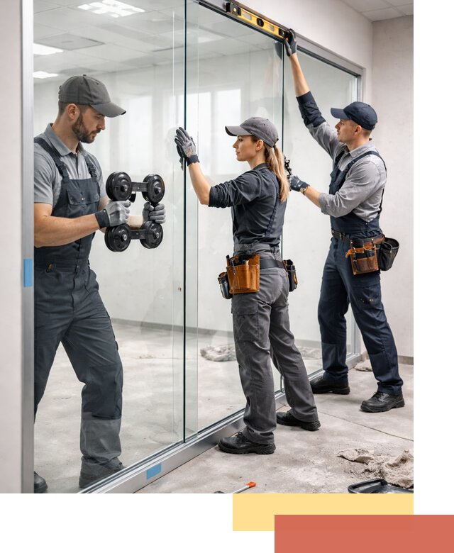 Профессиональный монтаж стеклянных перегородок в Мурманске