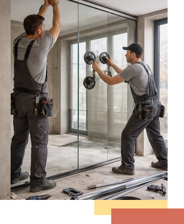 Цельностеклянные перегородки под ключ в Мурманске