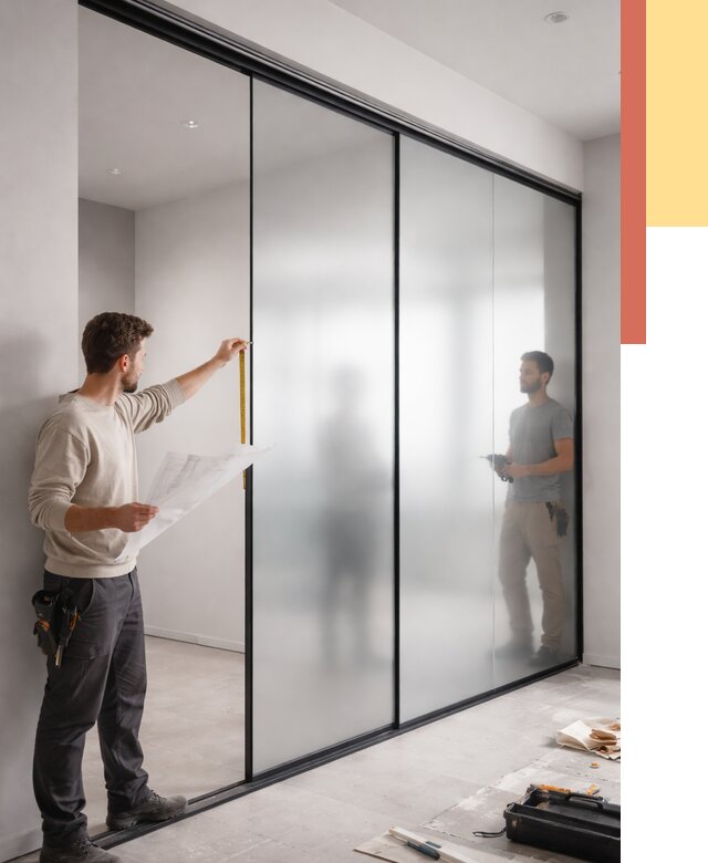 Матовые стеклянные перегородки в Мурманске от 8740 руб. — монтаж и установка | ОТДЕЛОЧНИК-Мрм