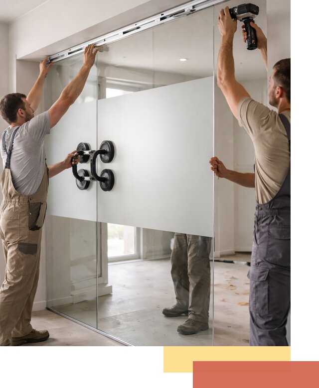 Матовые стеклянные перегородки под ключ в Мурманске