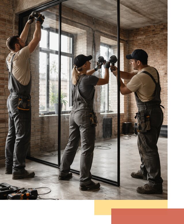 Стеклянные перегородки лофт — изготовление и монтаж в Мурманске