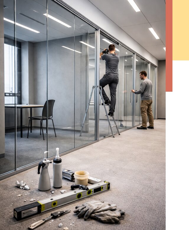 Стеклянные офисные перегородки в Мурманске от 8740 руб. — монтаж и установка | ОТДЕЛОЧНИК-Мрм