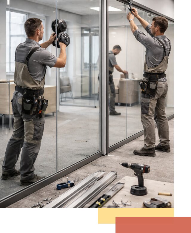 Стеклянные офисные перегородки под ключ в Мурманске