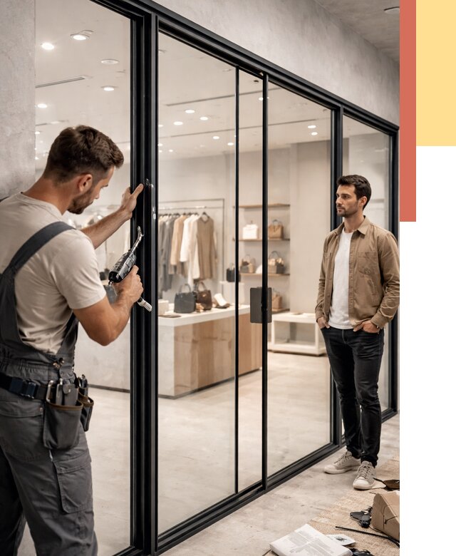 Стеклянные перегородки для магазинов в Мурманске от 8431 руб. под ключ | ОТДЕЛОЧНИК-Мрм